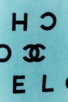 Turquoise blue beach printed cotton towel CHANEL