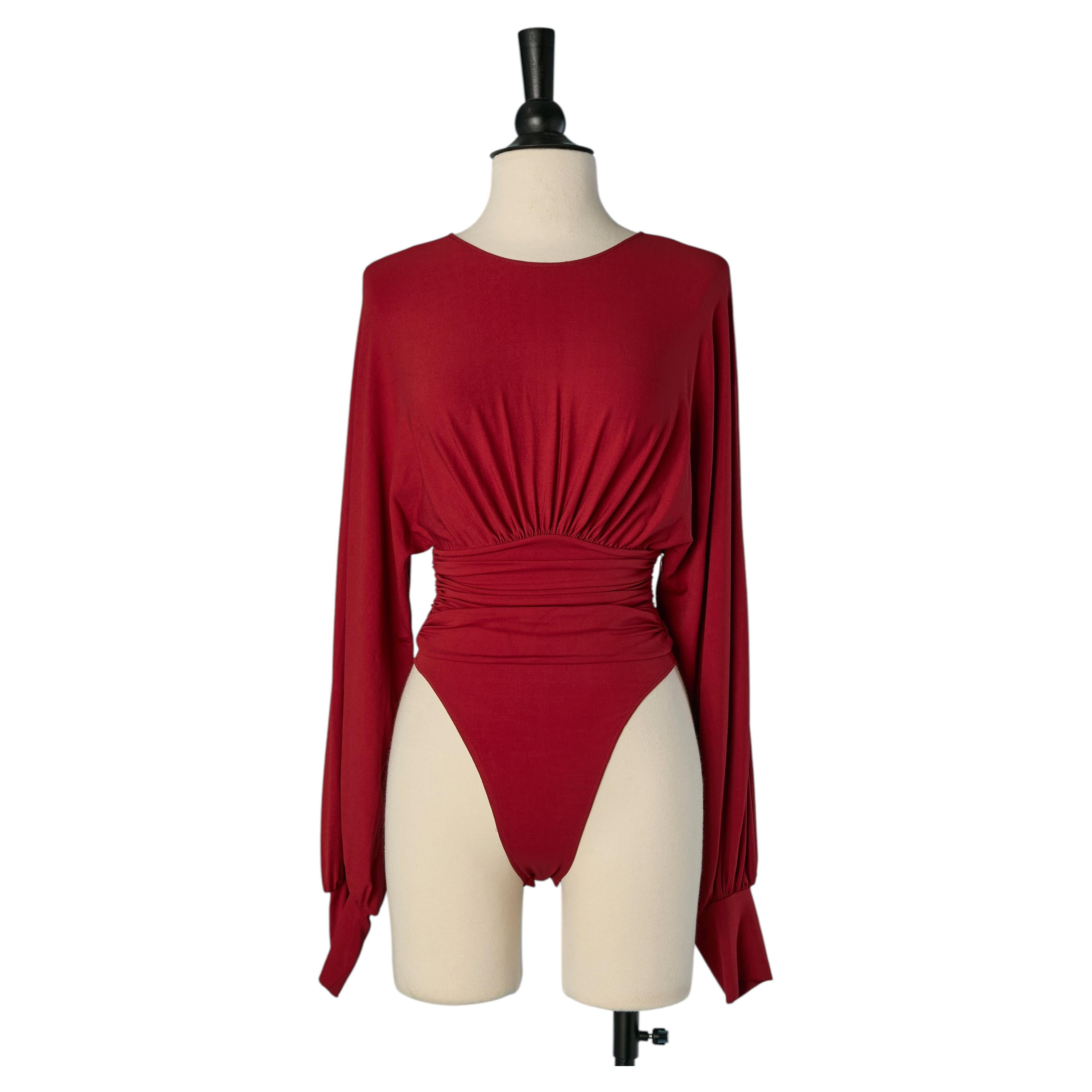 Body de jersey rojo rubí de ALEXANDRE VAUTHIER en venta