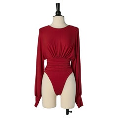 Ruby red jersey body-suit ALEXANDRE VAUTHIER