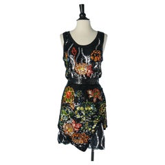Sleeveless sequin cocktail dress with flower pattern MICHEL KLEIN