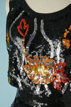 Sleeveless sequin cocktail dress with flower pattern MICHEL KLEIN