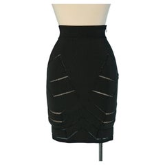 Falda negra de rayón de ALEXANDRE VAUTHIER Couture