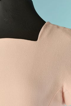 Pale pink short sleeve cocktail dress with pleats CHRISTIAN DIOR