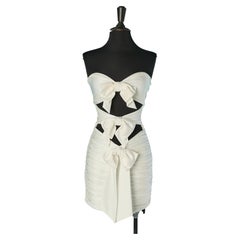 White jersey mini dress with bow ALEXANDRE VAUTHIER