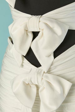White jersey mini dress with bow ALEXANDRE VAUTHIER
