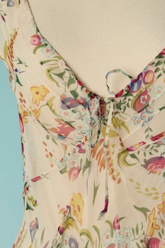 Silk chiffon long dress with flower print LOLITA LEMPICKA