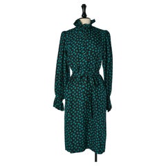 Silk printed cocktail dress SAINT LAURENT RIVE GAUCHE