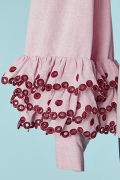 Camicia avvolta in cotone color lilla con ricami GIVENCHY COUTURE