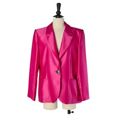 Veste en satin rose à simple boutonnage YVES SAINT LAURENT Variation