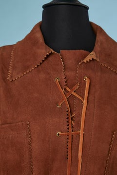 Brown suede tunic with laces NORM THOMPSON