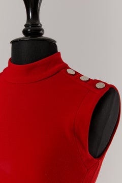 Abito da cocktail rosso senza maniche GUCCI