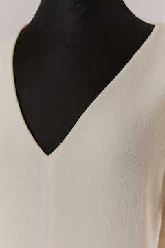 Off-white wool crêpe cocktail dress CHRISTIAN DIOR