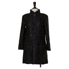 Black and silver brocade coat CHANEL Métiers d'Art