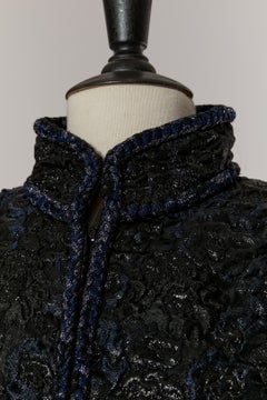 Black and silver brocade coat CHANEL Métiers d'Art