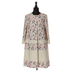 Printed coat with ivory silk inset CHRISTIAN DIOR