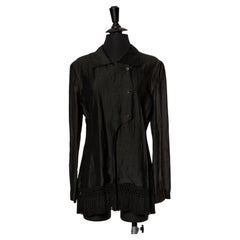 Black shirt with fringes on the bottom edge EMPORIO ARMANI