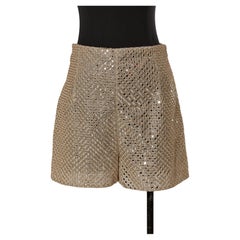 Beige short with tiny mirror embroidery CHRISTIAN DIOR