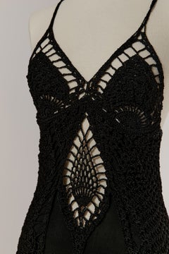 Black crochet see-through dress JEAN-PAUL GAULTIER Maille