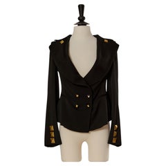Black single breasted jacket with gold metal embellishment GIVENCHY