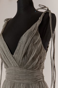 Grey silk tulle evening dress CHRISTIAN DIOR