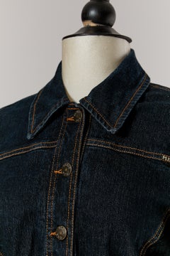 Giacca di jeans con lacci laterali in pelle PLEIN SUD JEANS