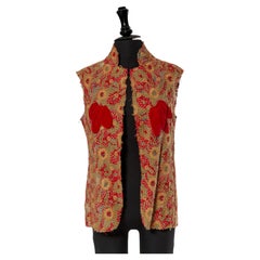 Tulle vest with threads embroideries and velvet appliqué COMME DES GARCONS