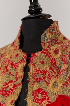 Tulle vest with threads embroideries and velvet appliqué COMME DES GARCONS