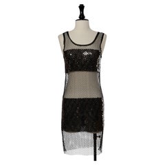 Black mesh and sequin cocktail dress JEAN-PAUL GAULTIER Soleil