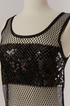 Black mesh and sequin cocktail dress JEAN-PAUL GAULTIER Soleil