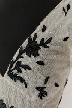 Plumetis tulle ball dress with black lace appliqué CHRISTIAN DIOR