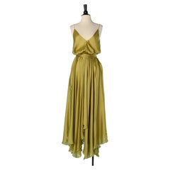 Pistachio green silk evening dress with rhinestone ALEXANDRE VAUTHIER
