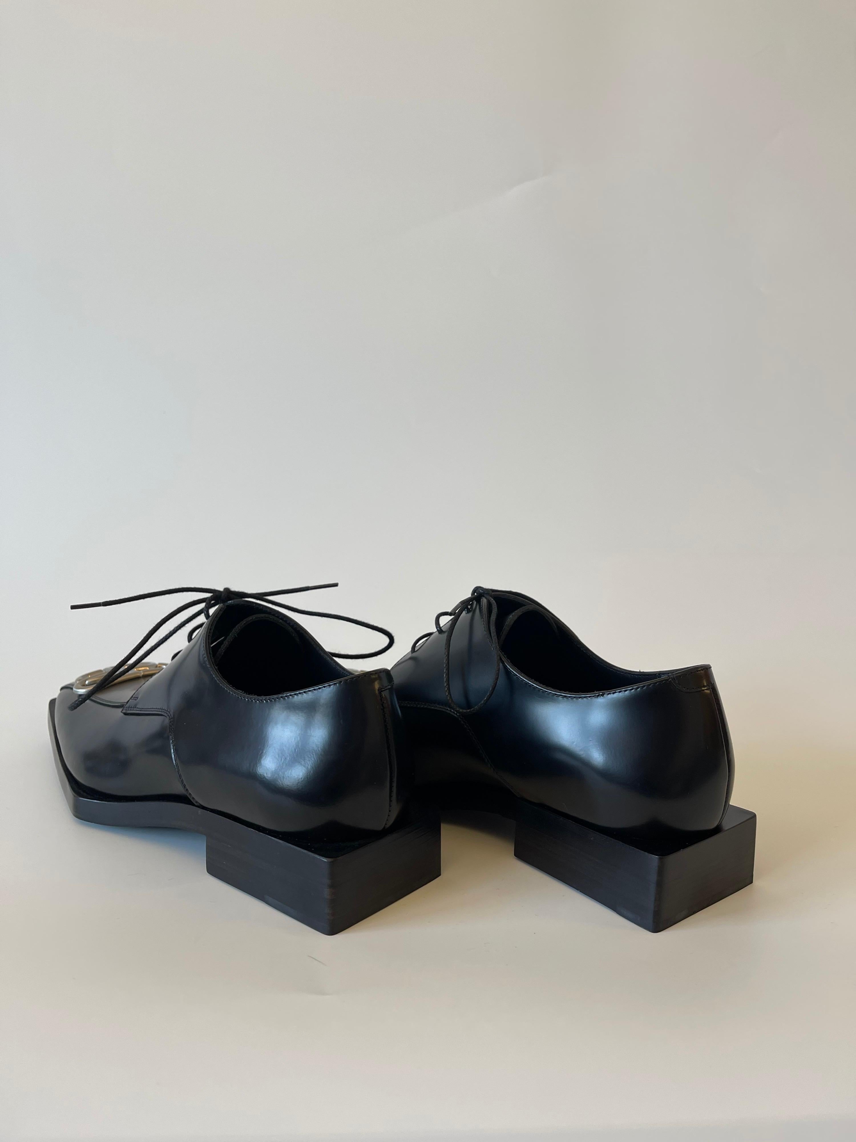 Balenciaga Bloc Rim BB Square Leather Derby Shoes Mens (43 EU) 1