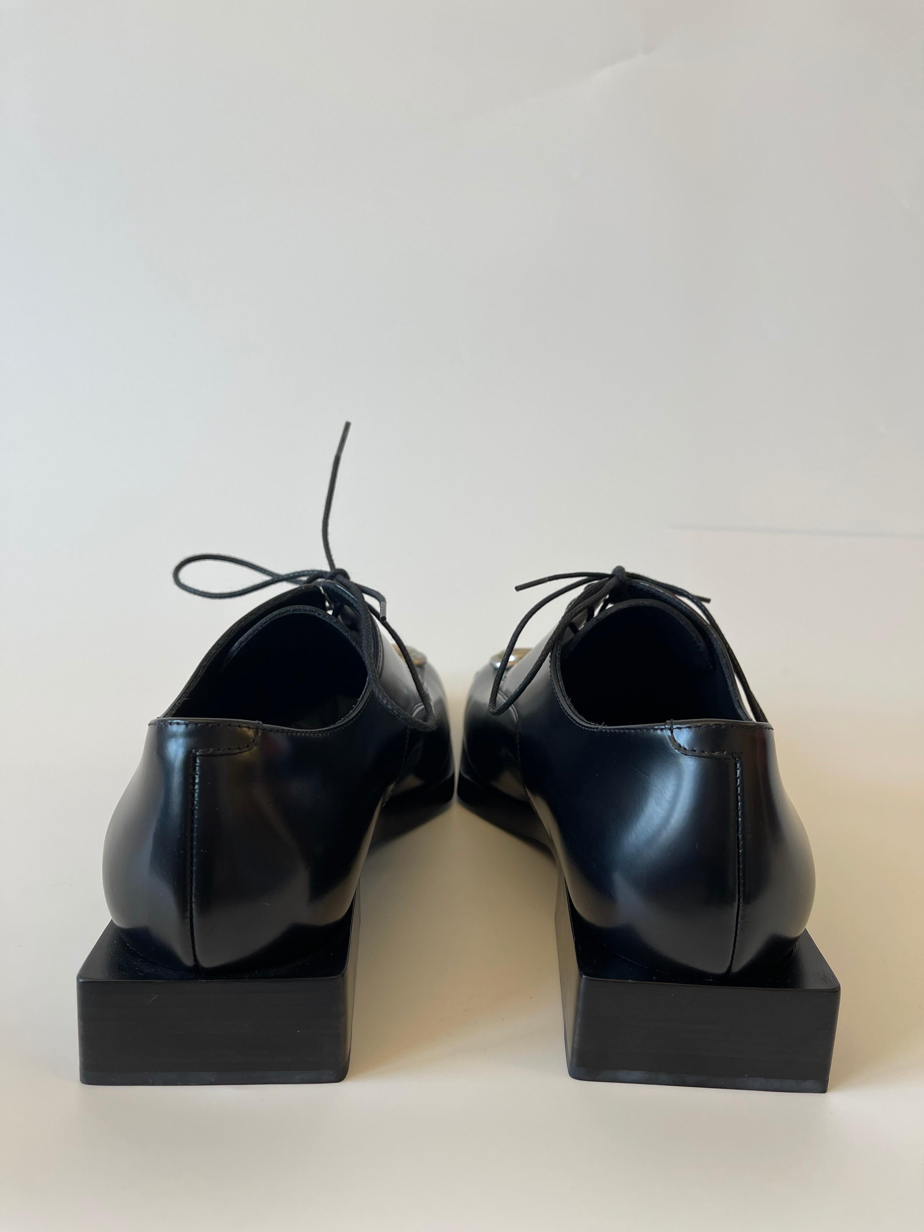 Balenciaga Bloc Rim BB Square Leather Derby Shoes Mens (43 EU) 2