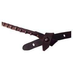 Leather Skull Studded Belt - Hand Stitched - One-Off - Leather Artisan Piece