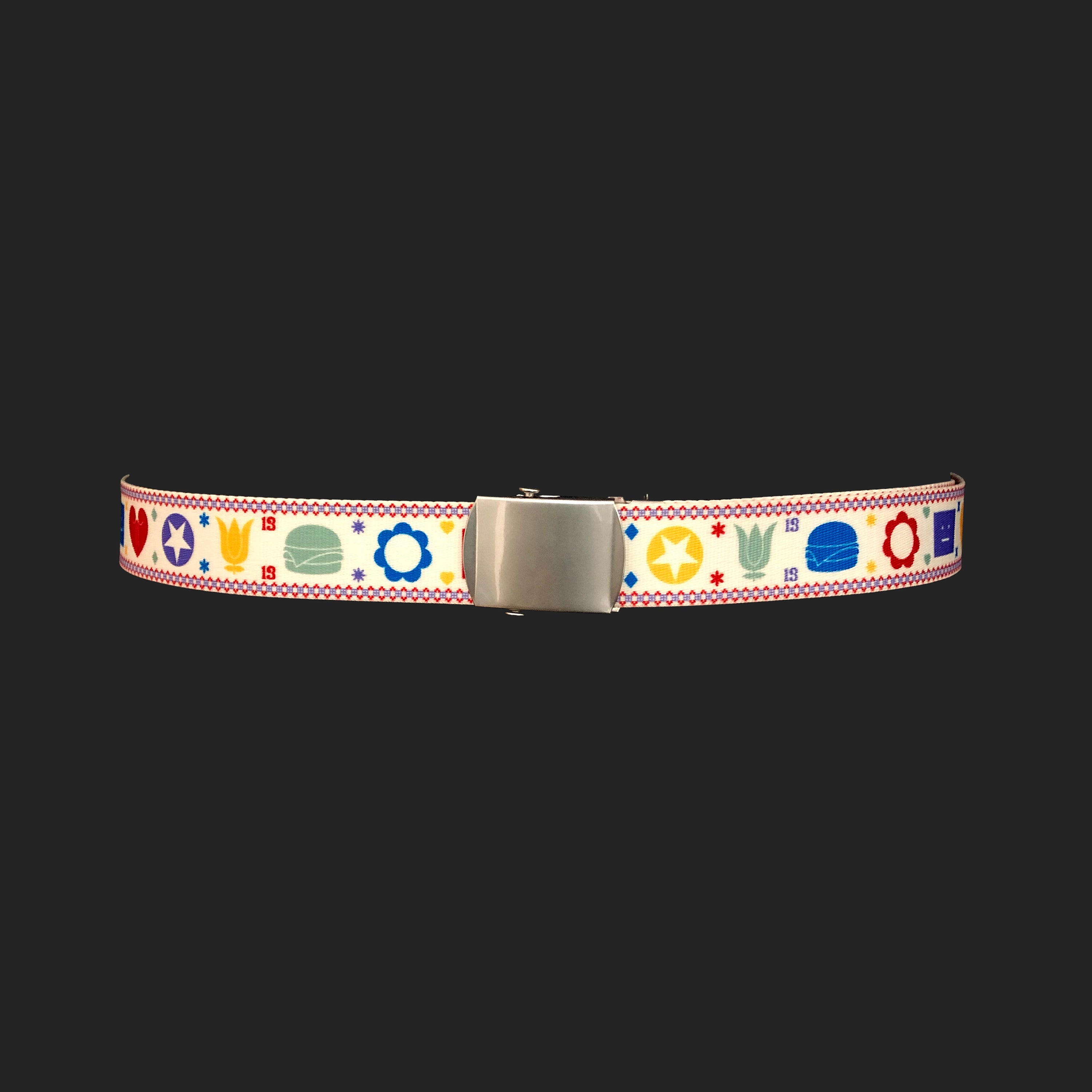 Acne Studios Belt - Coated Canvas + Multicolored Emoji Weave - NEW For Sale