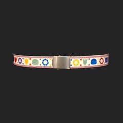 Acne Studios Belt - Coated Canvas + Multicolored Emoji Weave - NEW