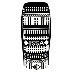 Issa London - Rare Archival - Black & White Geometric Jacquard Knit Pencil Skirt