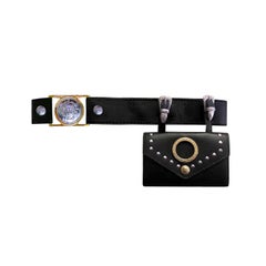 Gianni Versace Belt Bag - 1990s Vintage - Detachable Leather Pouch Bag + Belt