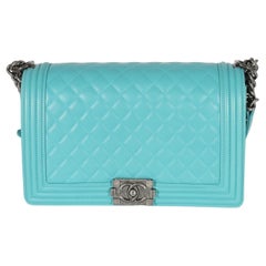 Chanel Aqua Quilted Lambskin New Medium Boy Bag