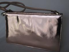 L.K.Bennett rose gold metallic leather posy bag