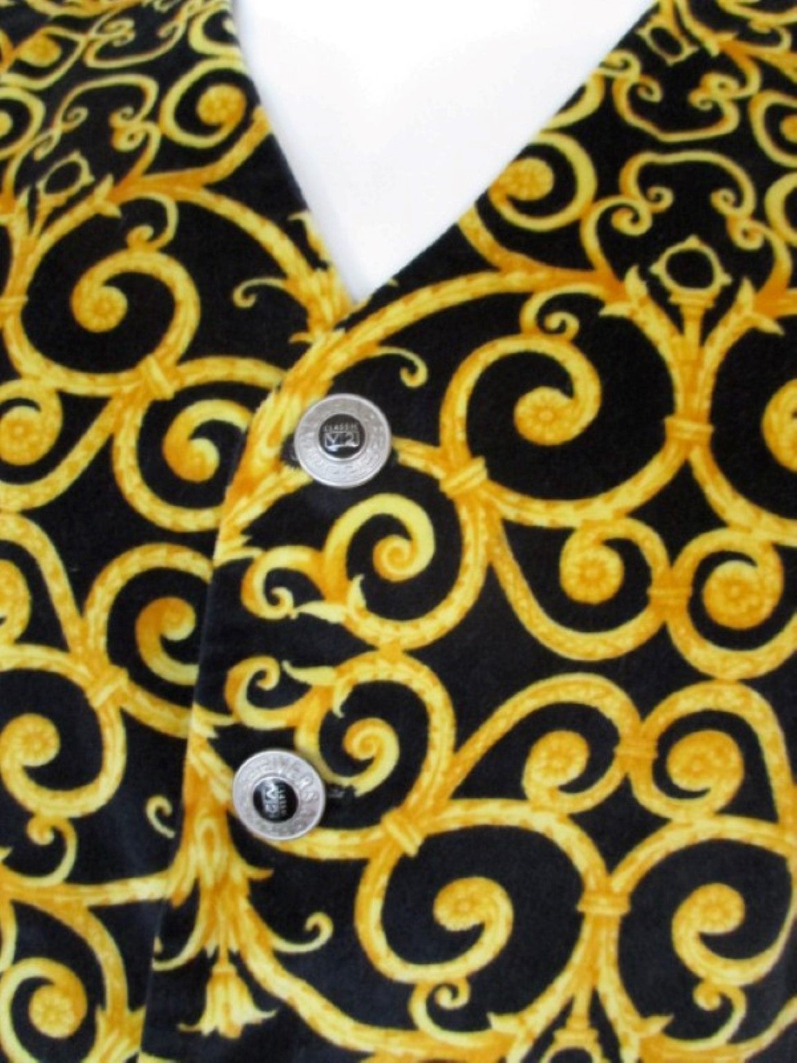 Extremely rare Gianni Versace Men's Vest in Baroque Print with iconic Medusa buttons. 
Versace Classic V2 collection.