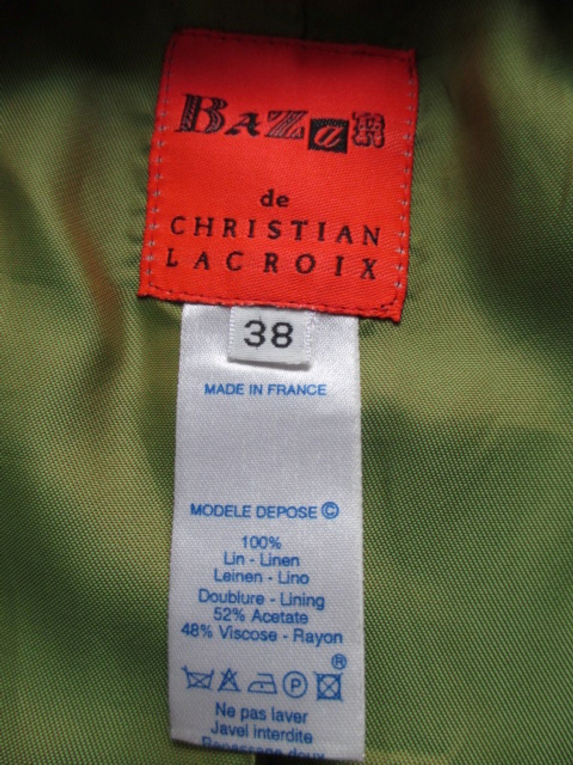 Linen blazer Bazar by Christian Lacroix small For Sale 1
