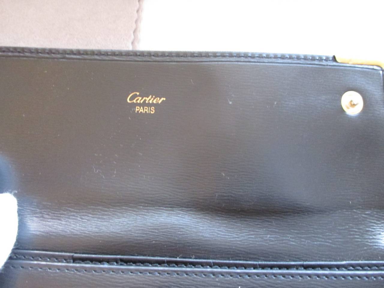 90's Cartier blue leather wallet purse In Excellent Condition In Amsterdam, NL