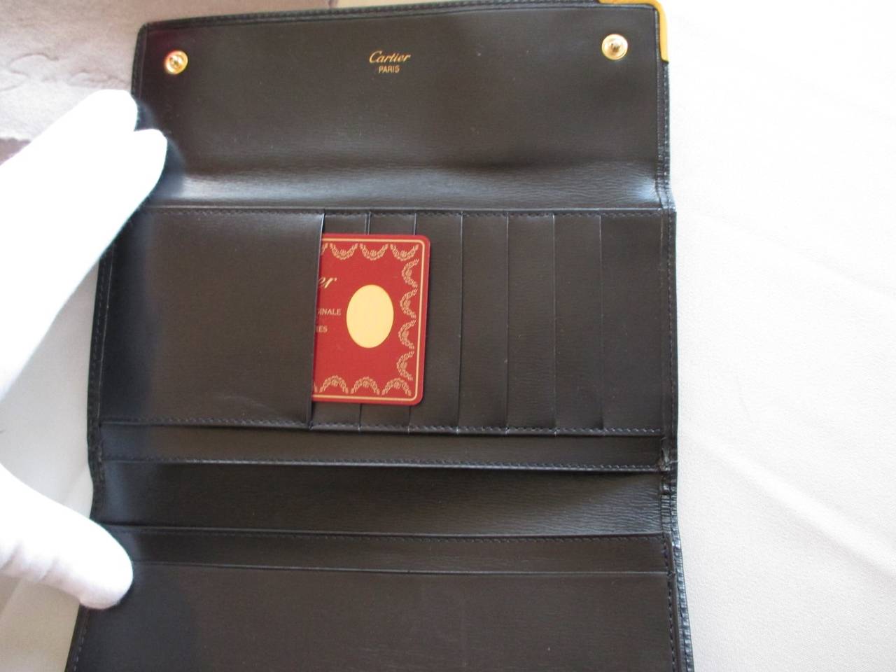Women's or Men's 90's Cartier blue leather wallet purse