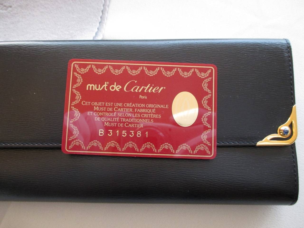 90's Cartier blue leather wallet purse 2