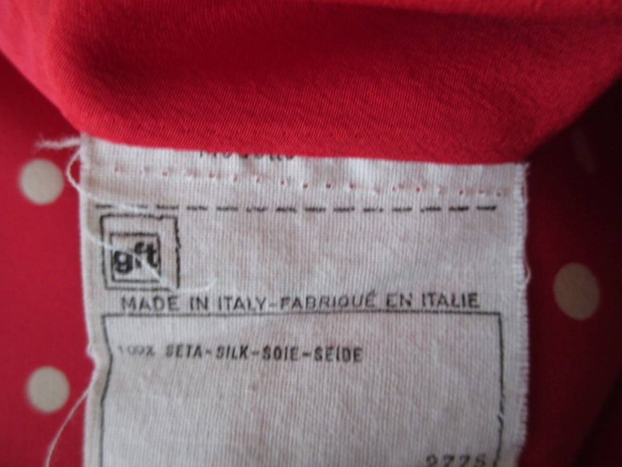 Valentino Polka Dot Red Silk Blouse  For Sale 2