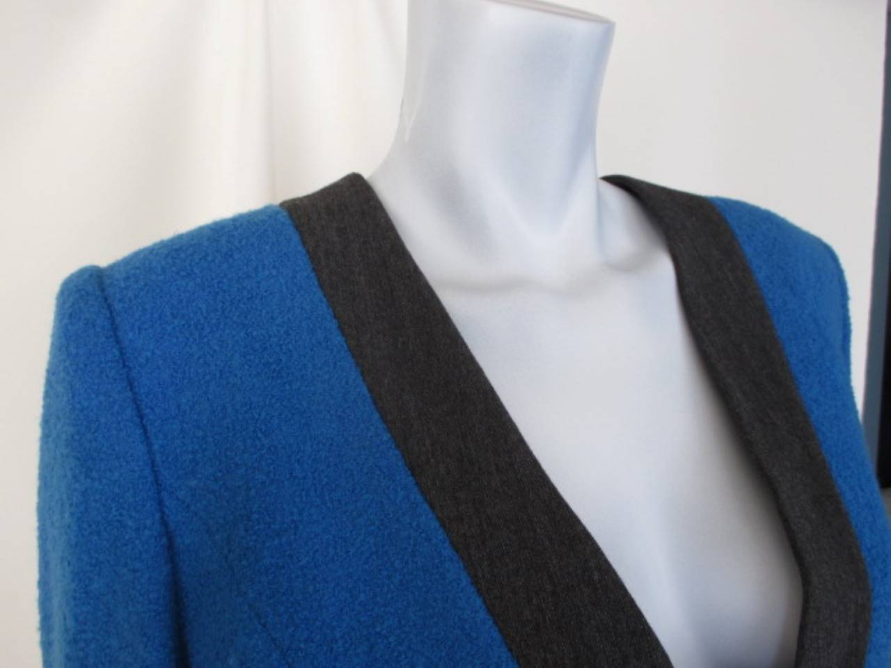 Women's Givenchy Vintage Royal Blue and Grey Jacket For Sale
