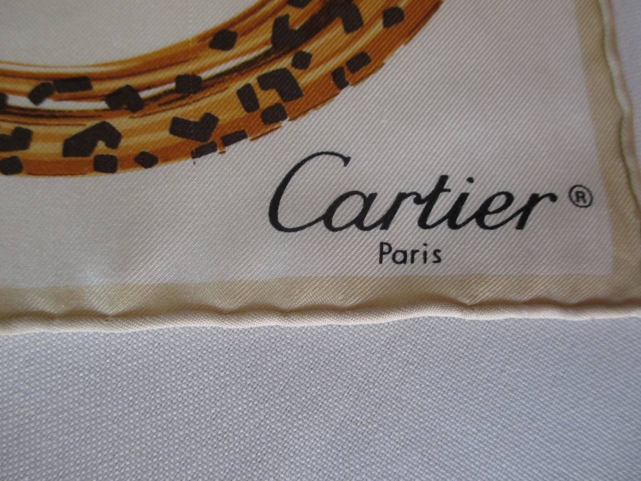 Cartier vintage 100% silk scarf For Sale at 1stDibs | cartier scarves