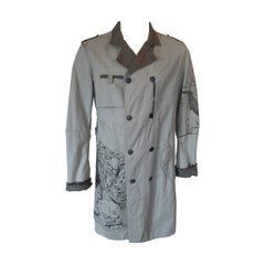 Retro Marithe Francois Girbaud grey green men's coat