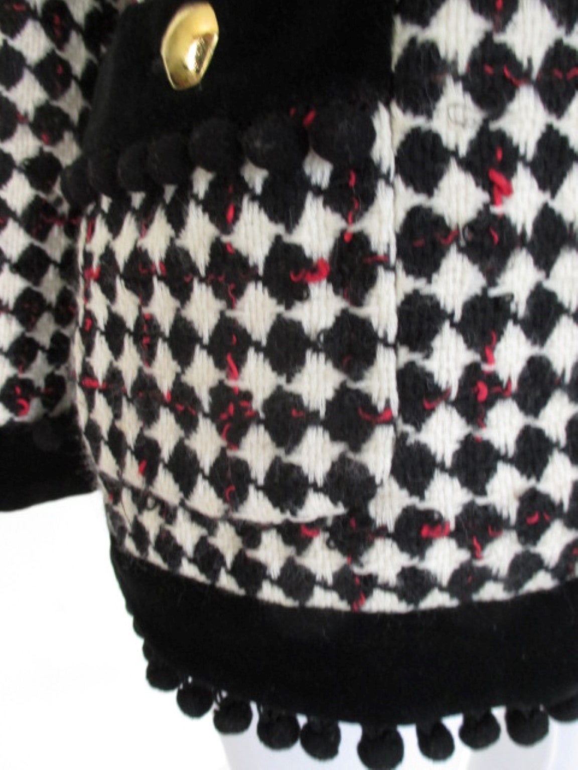 Blazer di lana bianco e nero Escada degli anni '80 in vendita 2